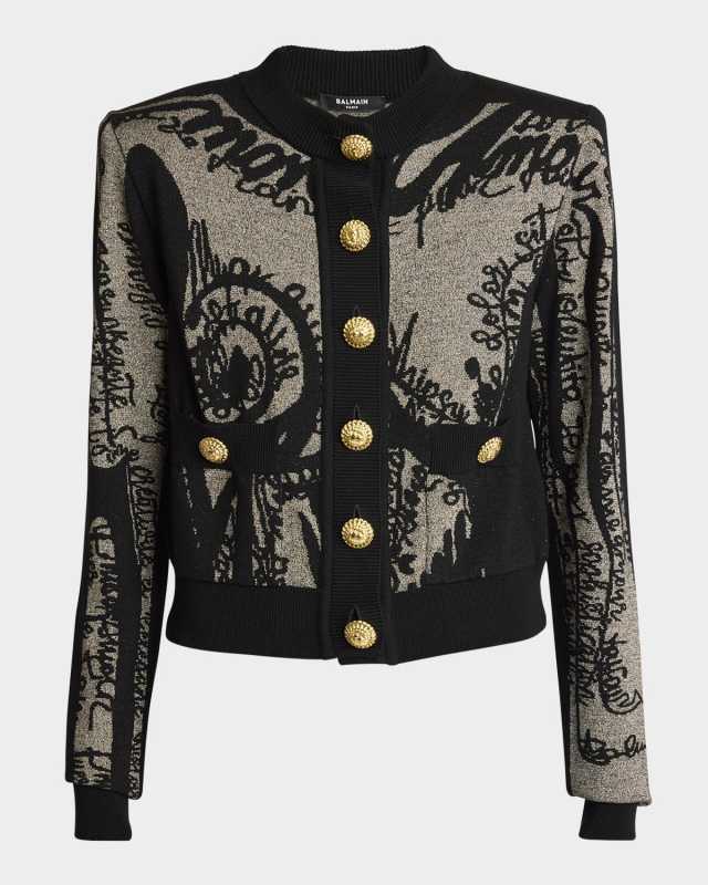 Body Letter Trompe L'Oeil Knit Cardigan